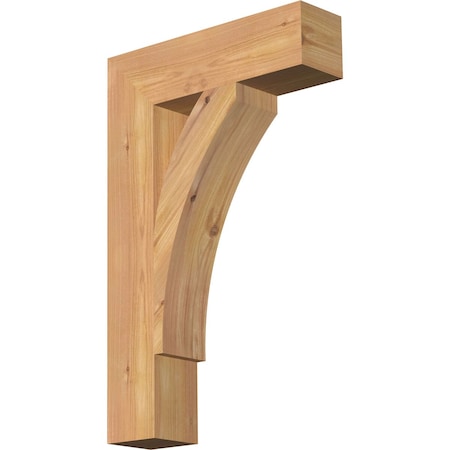 Ekena Millwork Thorton Block Smooth Bracket, Western Red Cedar, 3 1/2"W x 14"D x 22"H BKT04X14X22THR05SWR